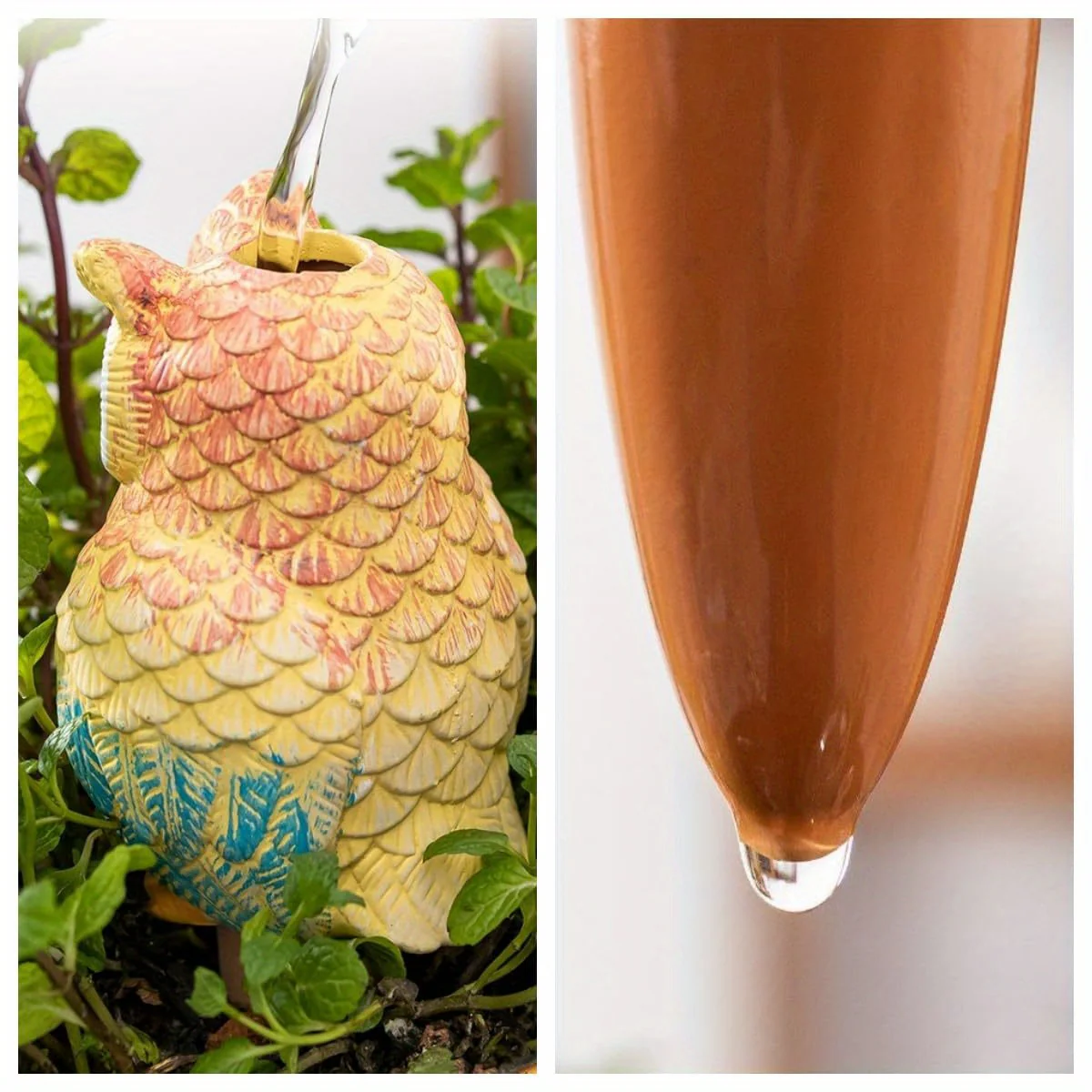 4pcs Self Watering Stake 4pcs Self Watering Owl Shaped Stake | Potted Plant Self Watering Spikes, Plant Care Tool Kit, Suitable for Indoor and Outdoor Plant