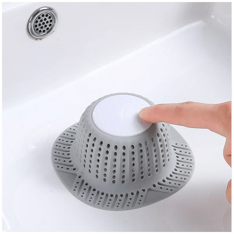 10 - Pack Universal Silicone Drain Hair Catcher - Flexible Bathroom Sink Cover for Pop-Up & Standard Drains, Leak-Proof Design